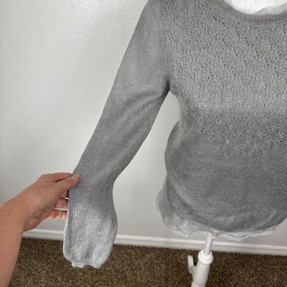 Maddie JS Lined Mohair Blend Sweater Gray NWT - Picture 7 of 16